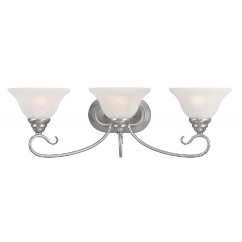 3 Light Brushed Nickel Bath Light Wall Sconce Livex