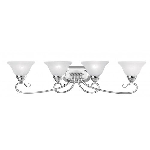 4 Light Polished Chrome Bath Light Wall Sconce Livex