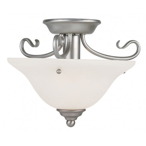 1 Light Brushed Nickel Ceiling Mount Flush Mount Livex