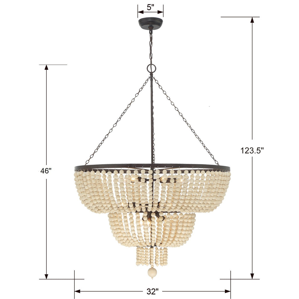 Rylee 12 Light Forged Bronze Chandelier Chandelier Crystorama