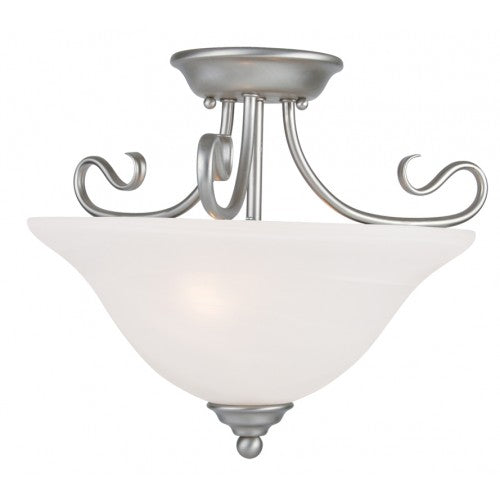 2 Light Brushed Nickel Ceiling Mount Semi Flush Livex