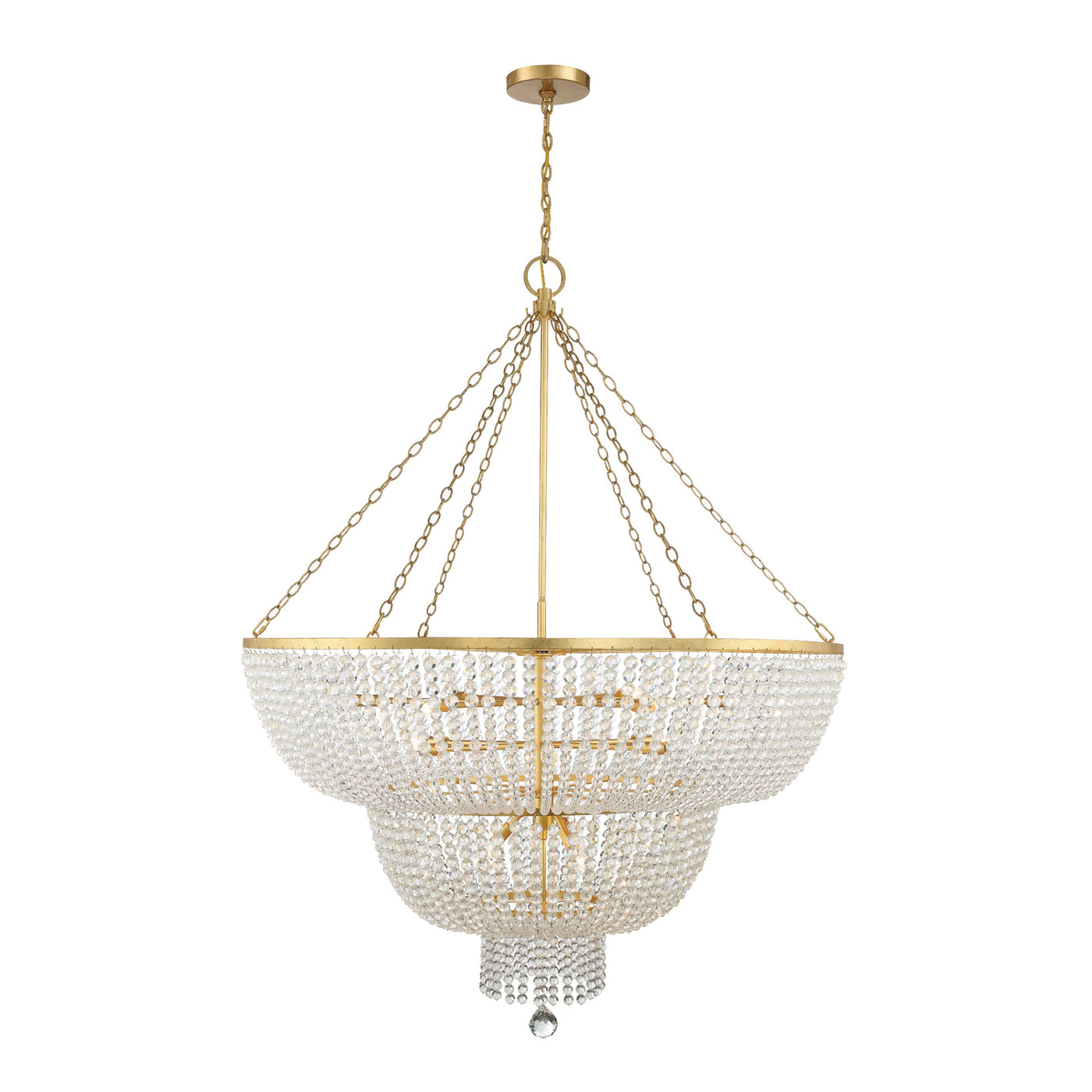 Rylee 15 Light Antique Gold Chandelier Chandelier Crystorama