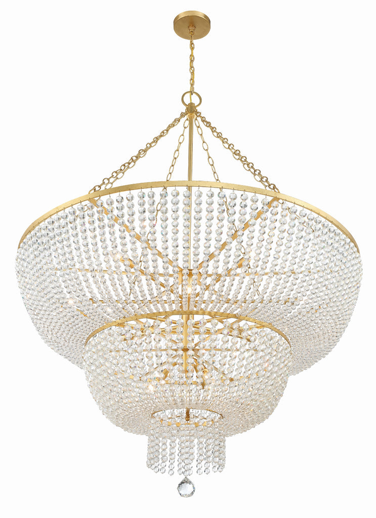 Rylee 15 Light Antique Gold Chandelier Chandelier Crystorama