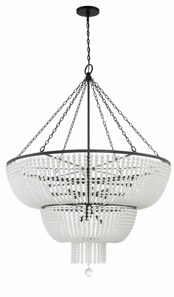 Rylee 15 Light Matte Black Chandelier Chandelier Crystorama