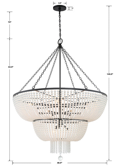 Rylee 15 Light Matte Black Chandelier Chandelier Crystorama