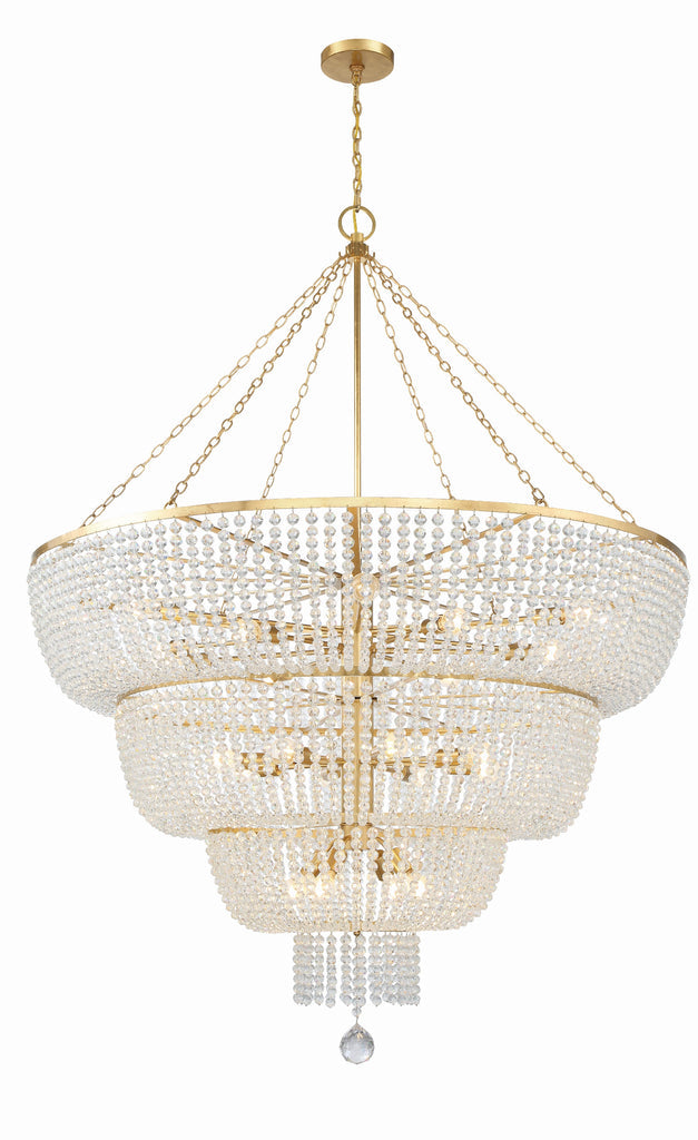 Rylee 24 Light Antique Gold Chandelier Chandelier Crystorama