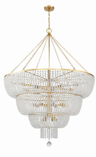 Rylee 24 Light Antique Gold Chandelier Chandelier Crystorama