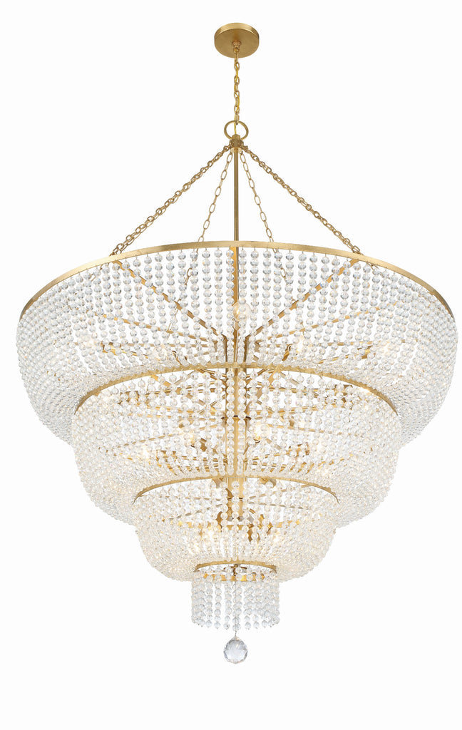 Rylee 24 Light Antique Gold Chandelier Chandelier Crystorama