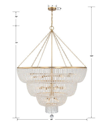 Rylee 24 Light Antique Gold Chandelier Chandelier Crystorama