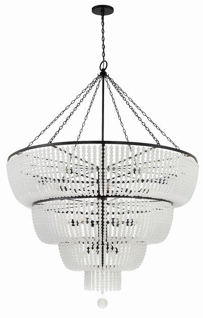 Rylee 24 Light Matte Black Chandelier Chandelier Crystorama