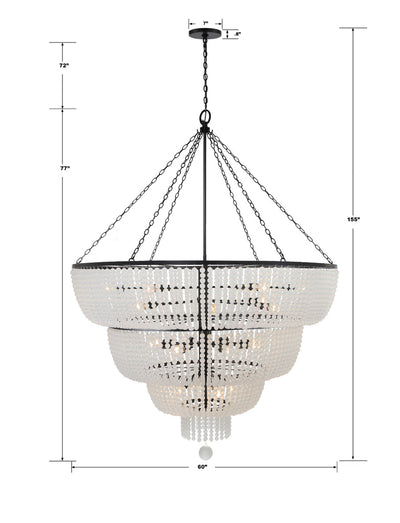 Rylee 24 Light Matte Black Chandelier Chandelier Crystorama