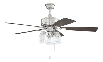 52" Kate in Brushed Polished Nickel w/ Driftwood/Grey Walnut Blades Ceiling Fan CRAFTMADE