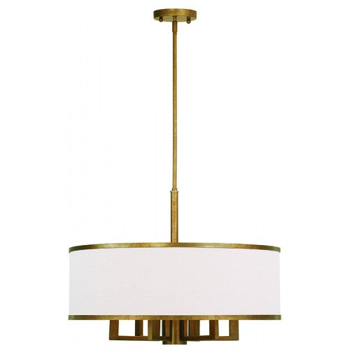7 Light Antique Gold Leaf Chandelier Chandelier Livex