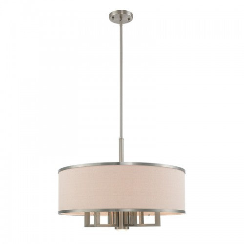 7 Light Brushed Nickel Pendant Chandelier Chandelier Livex