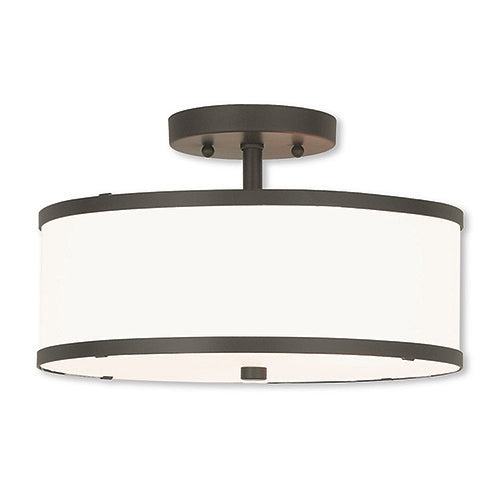 2 Light Bronze Ceiling Mount Semi Flush Livex