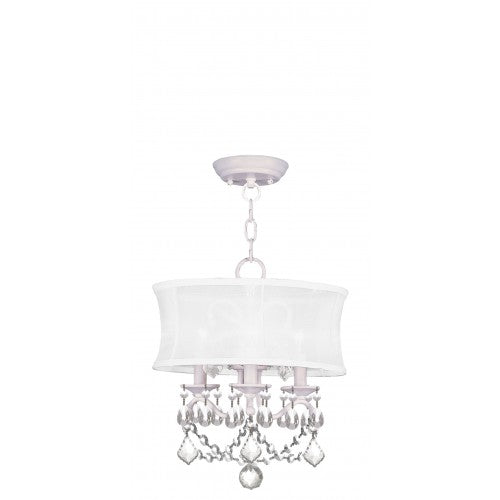 3 Light White Chandelier/Ceiling Mount Chandelier Livex