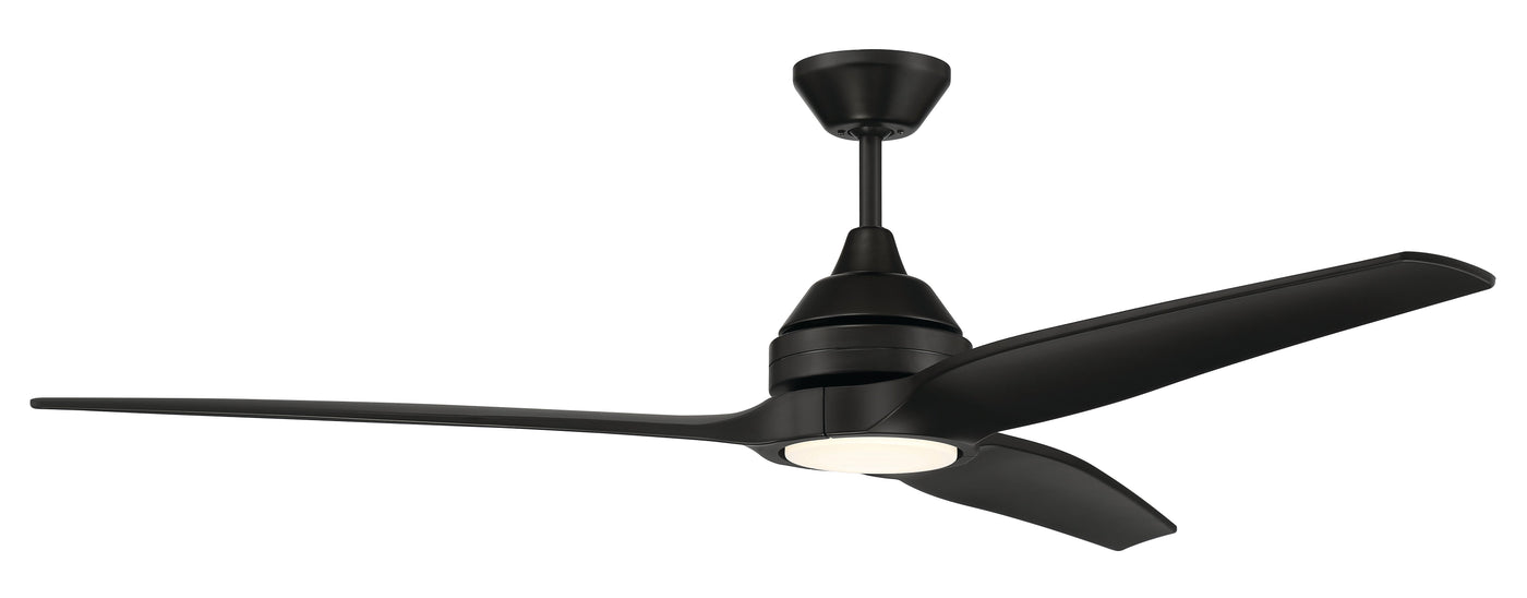 60" Limerick Indoor/Outdoor (Damp) in Flat Black w/ Flat Black Blades Ceiling Fan CRAFTMADE