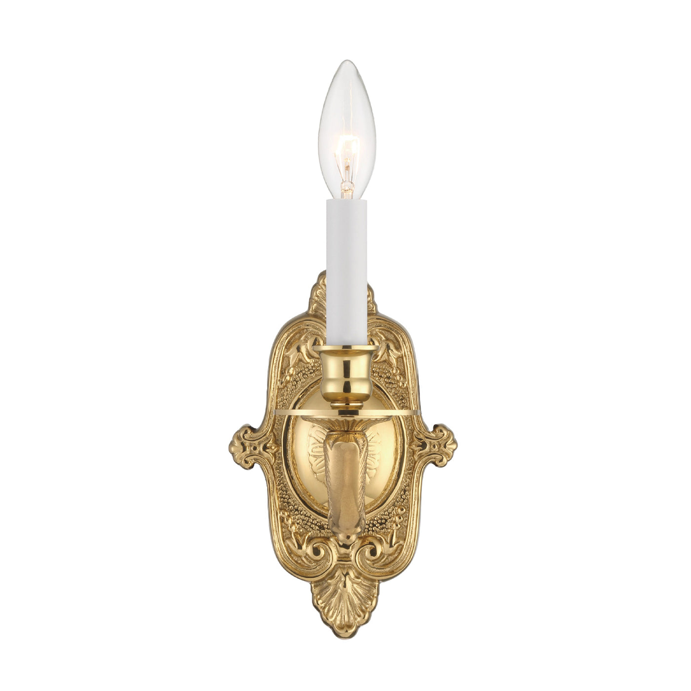 Crystorama 1 Light Polished Brass Cast Sconce Wall Sconce Crystorama