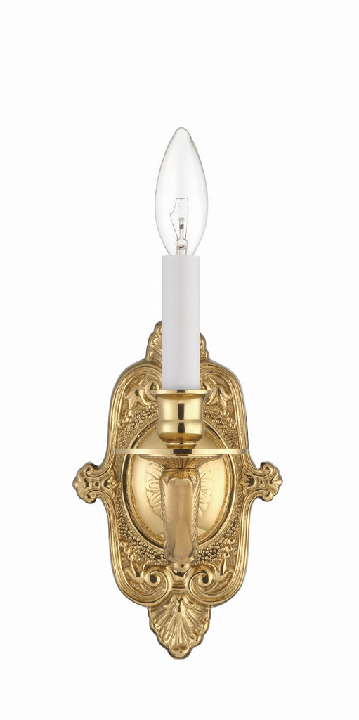 Crystorama 1 Light Polished Brass Cast Sconce Wall Sconce Crystorama