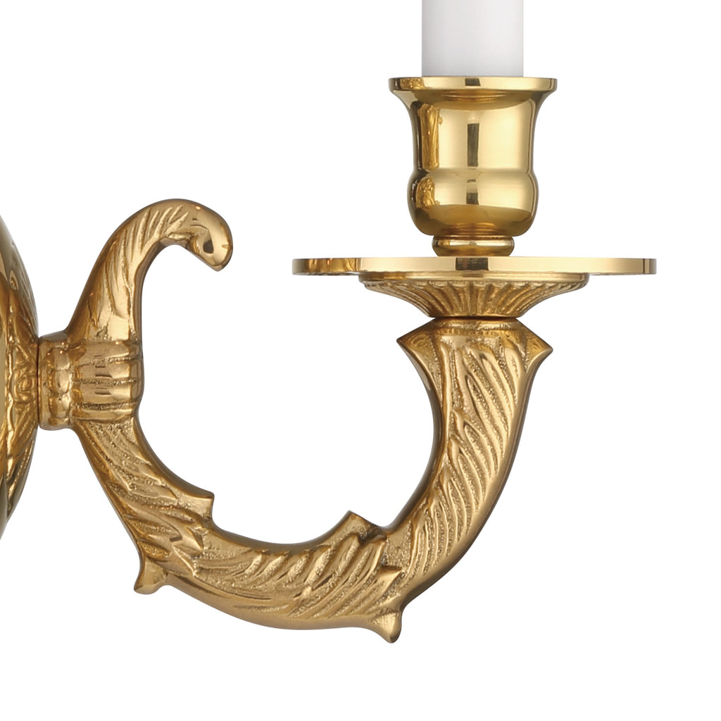 Crystorama 1 Light Polished Brass Cast Sconce Wall Sconce Crystorama