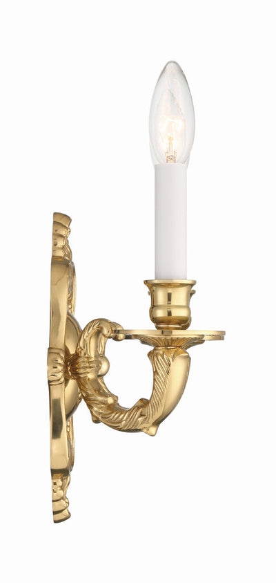 Crystorama 2 Light Polished Brass Cast Sconce Wall Sconce Crystorama