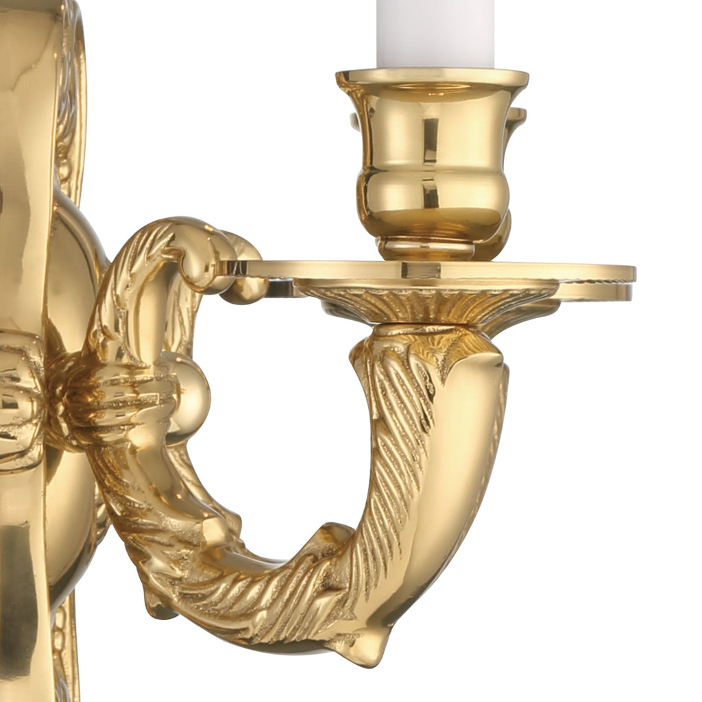 Crystorama 2 Light Polished Brass Cast Sconce Wall Sconce Crystorama