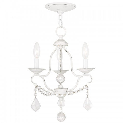 3 Light Antique White Chandelier Chandelier Livex