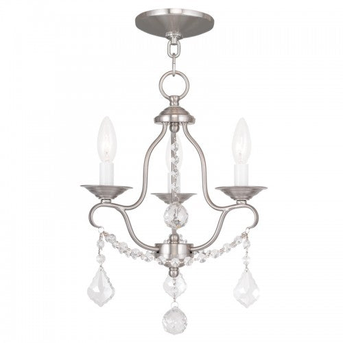 3 Light Brushed Nickel Chandelier Chandelier Livex