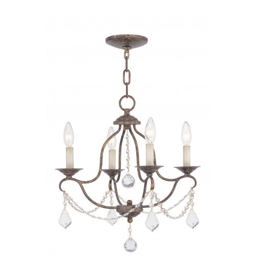 4 Light Venetian Golden Bronze Chandelier Chandelier Livex