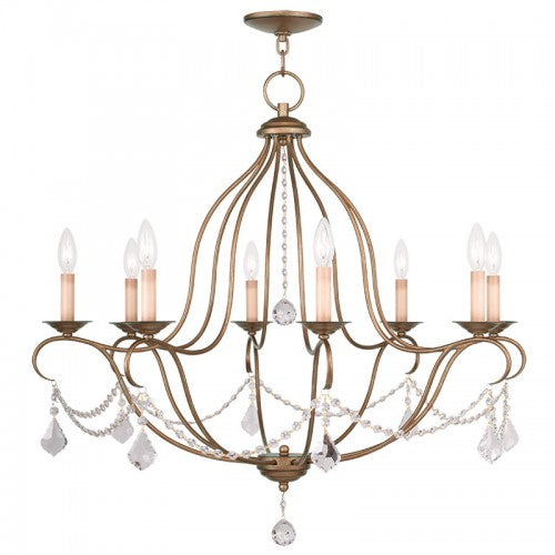 8 Light Antique Gold Leaf Chandelier Chandelier Livex