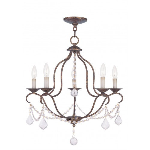 5 Light Venetian Golden Bronze Chandelier Chandelier Livex