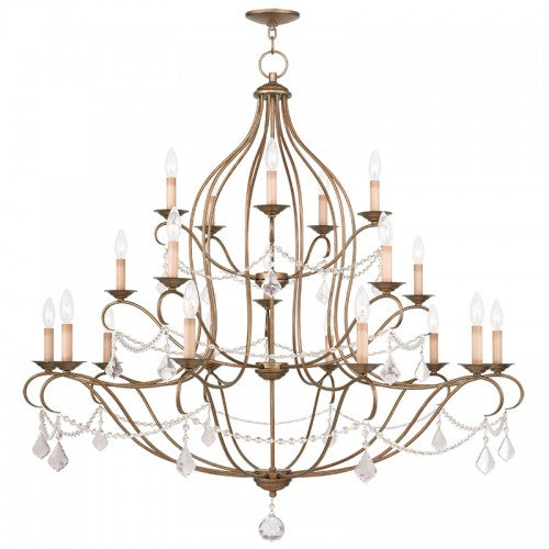 12 Light Antique Gold Leaf Chandelier Chandelier Livex