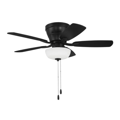 42" Wheeler 2-Light Bowl in Flat Black w/ Flat Black/Greywood Blades Ceiling Fan CRAFTMADE