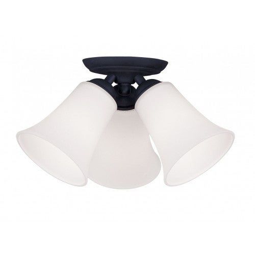 3 Light Black Ceiling Mount Semi Flush Livex