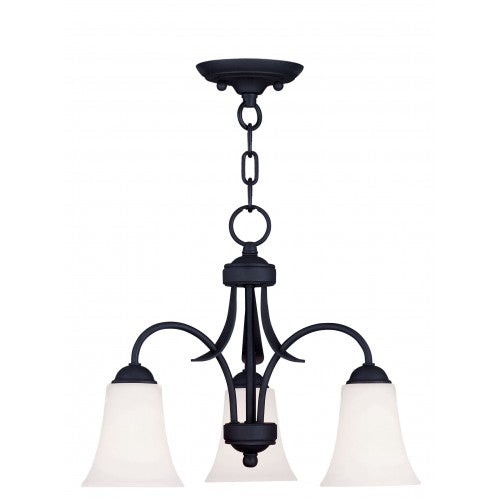 3 Light Black Chain Hang/Ceiling Mount Chandelier Livex