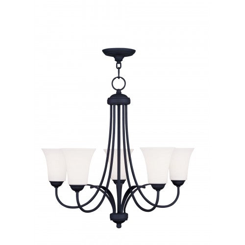 5 Light Black Chandelier Chandelier Livex