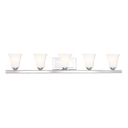5 Light Polished Chrome Bath Vanity Wall Sconce Livex