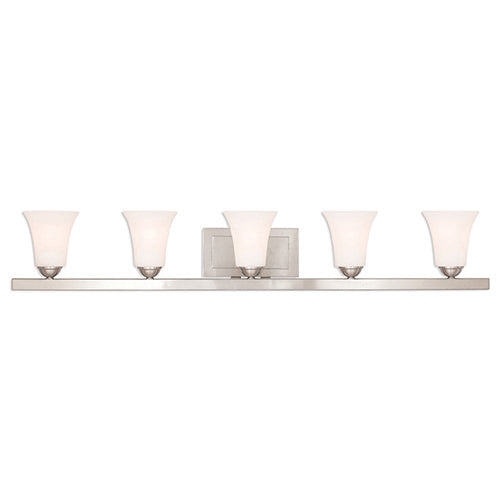 5 Light Brushed Nickel Bath Vanity Wall Sconce Livex