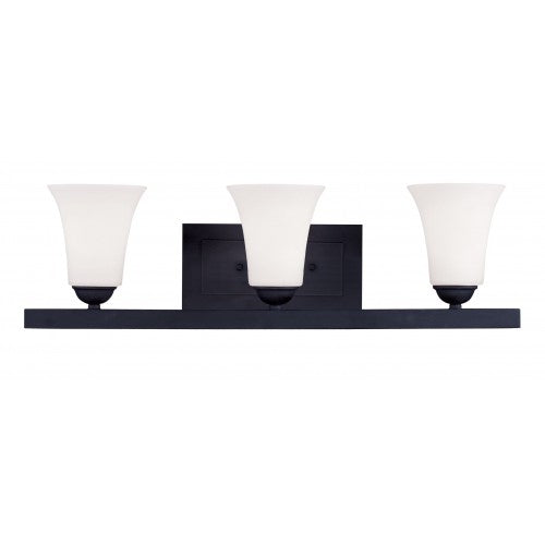 3 Light Black Bath Vanity Wall Sconce Livex