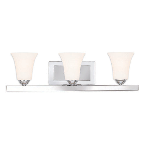 3 Light Polished Chrome Bath Vanity Wall Sconce Livex