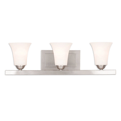 3 Light Brushed Nickel Bath Vanity Wall Sconce Livex
