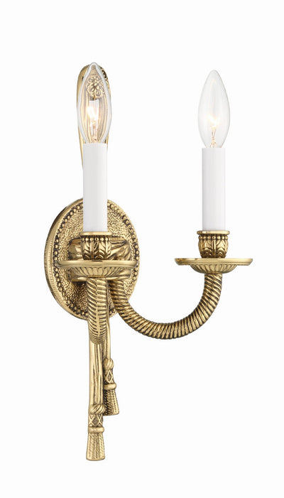 Crystorama 2 Light Olde Brass Cast Sconce Wall Sconce Crystorama