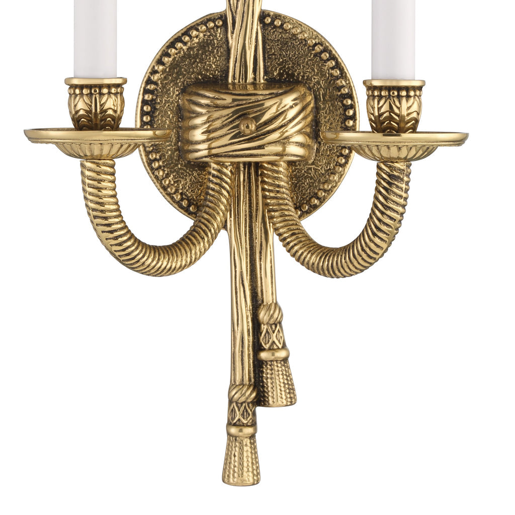 Crystorama 2 Light Olde Brass Cast Sconce Wall Sconce Crystorama