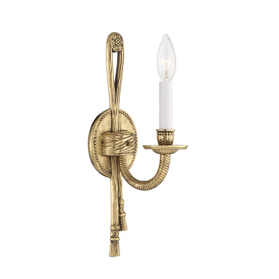 Crystorama 1 Light Olde Brass Cast Sconce Wall Sconce Crystorama