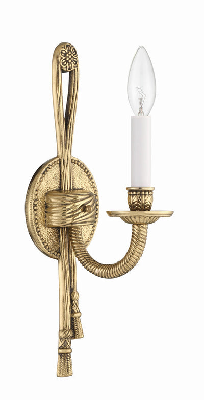 Crystorama 1 Light Olde Brass Cast Sconce Wall Sconce Crystorama