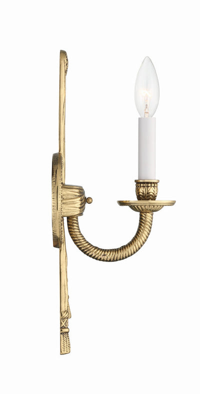 Crystorama 1 Light Olde Brass Cast Sconce Wall Sconce Crystorama