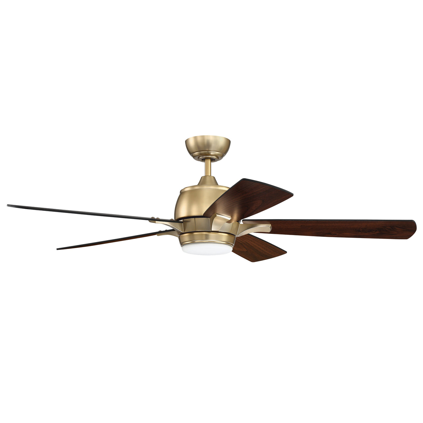 52" Stellar in Satin Brass w/ Flat Black/Walnut Blades Ceiling Fan CRAFTMADE