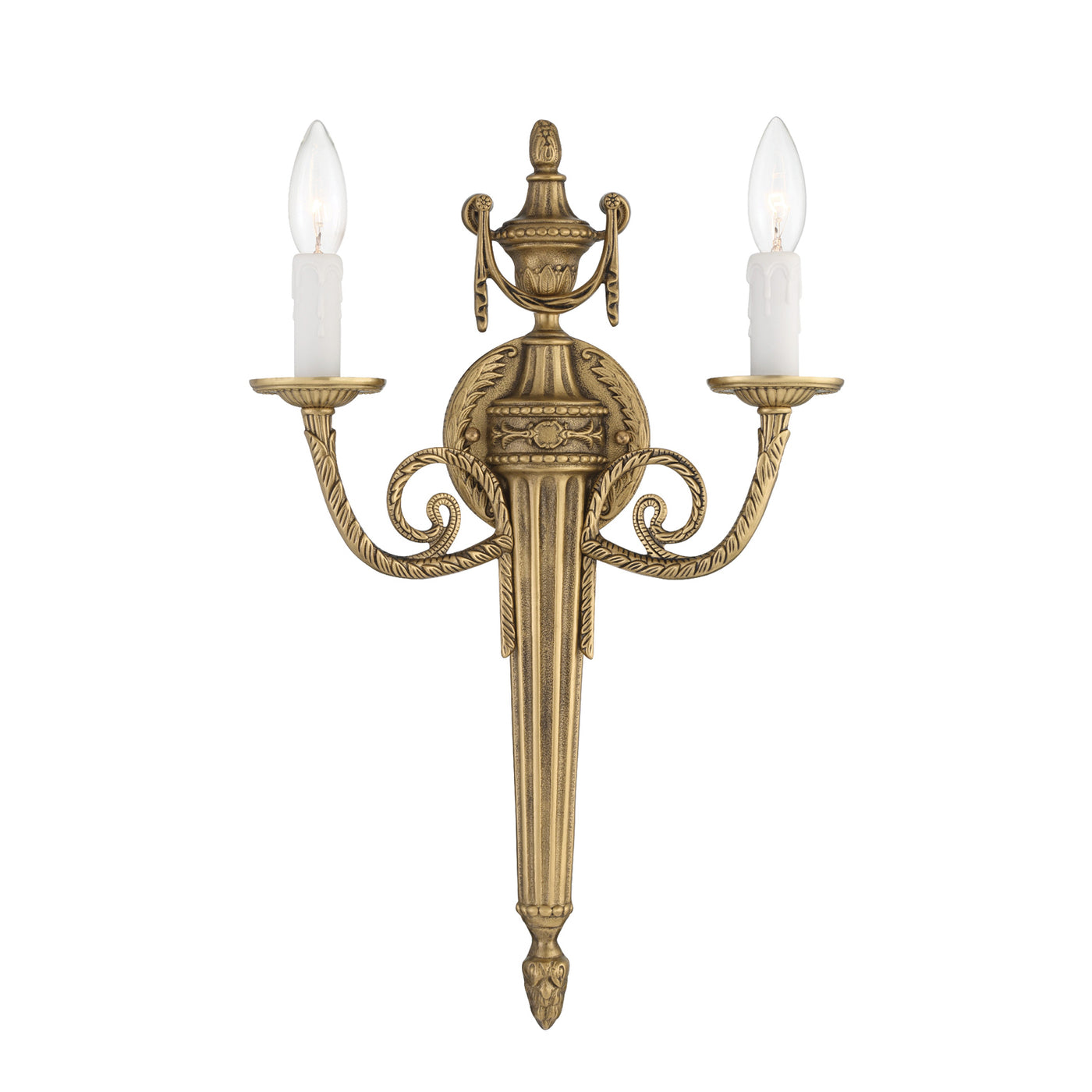 Crystorama 2 Light Matte Brass Cast Sconce Wall Sconce Crystorama