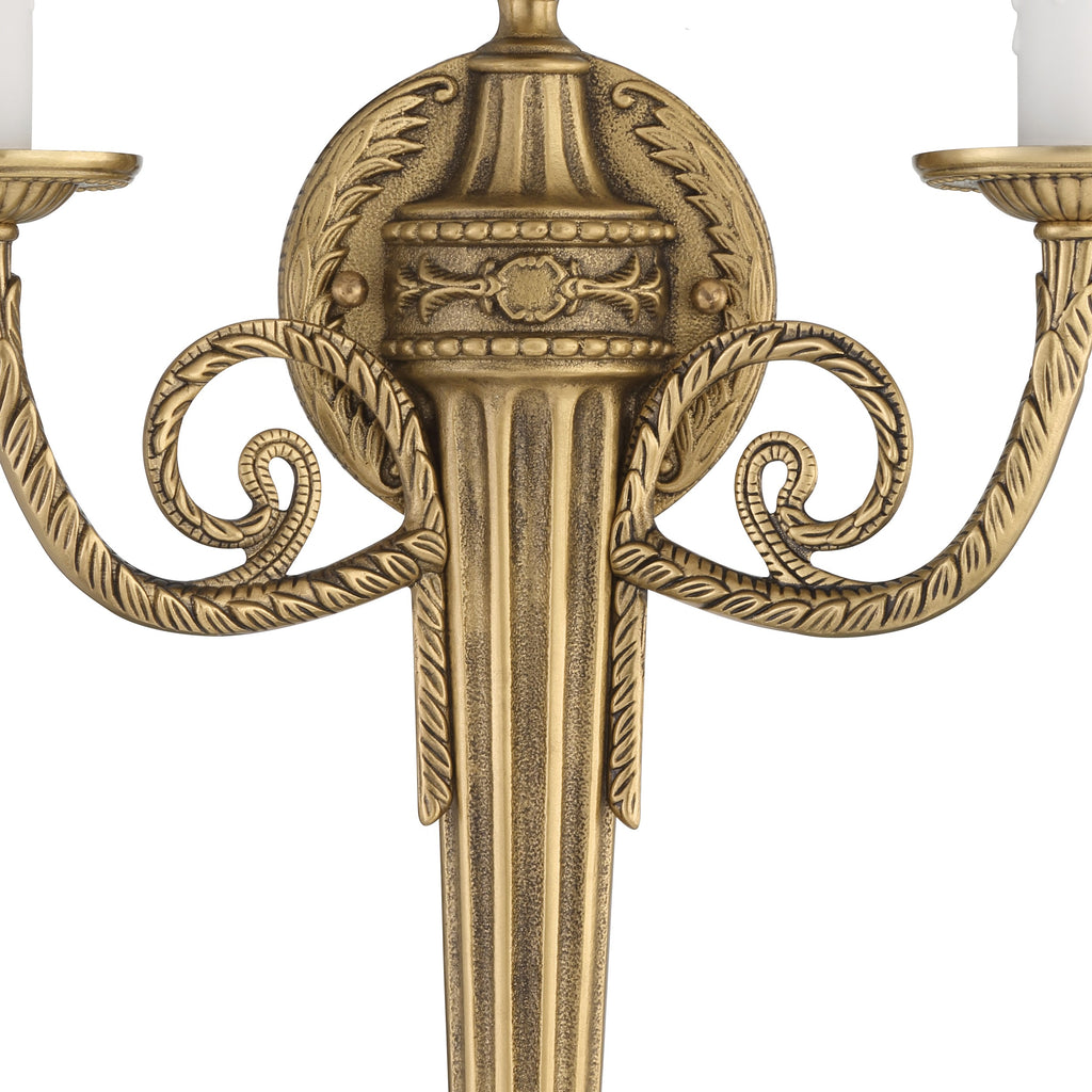 Crystorama 2 Light Matte Brass Cast Sconce Wall Sconce Crystorama