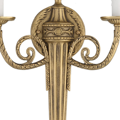 Crystorama 2 Light Matte Brass Cast Sconce Wall Sconce Crystorama